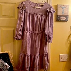 Universal Thread Women’s Lavender/Purple Tiered Eyelet Ruffle Dress sz lrg wow